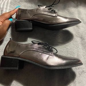 Grey Metallic Dress Shoes